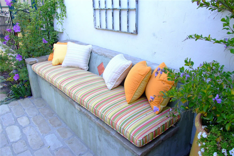 Striped Covered Bench